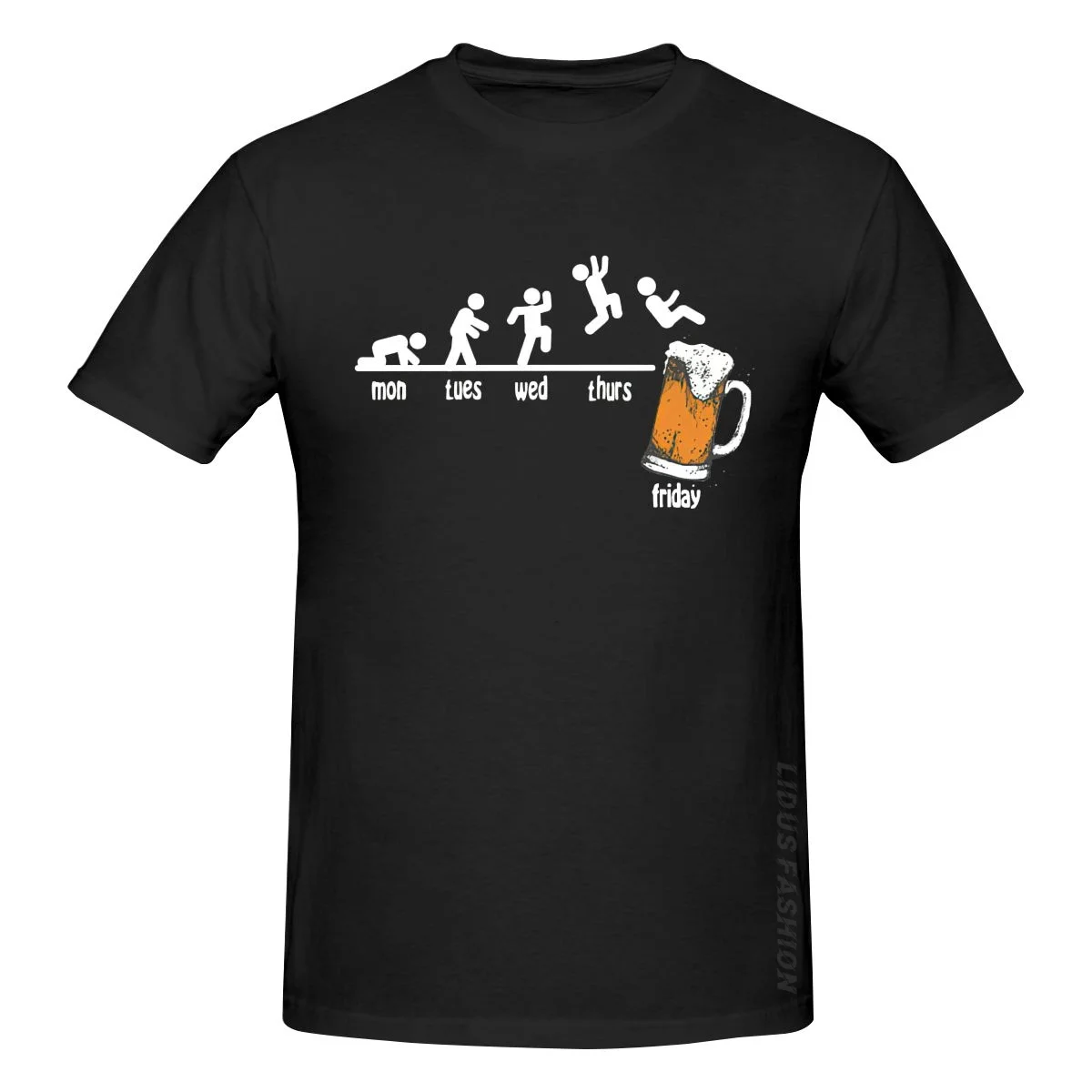 

Friday Beer Drinking O Neck Time Schedule Funny Monday Tuesday Wednesday Thursday T Shirt Clothing Graphics Tshirt Sweatshirt