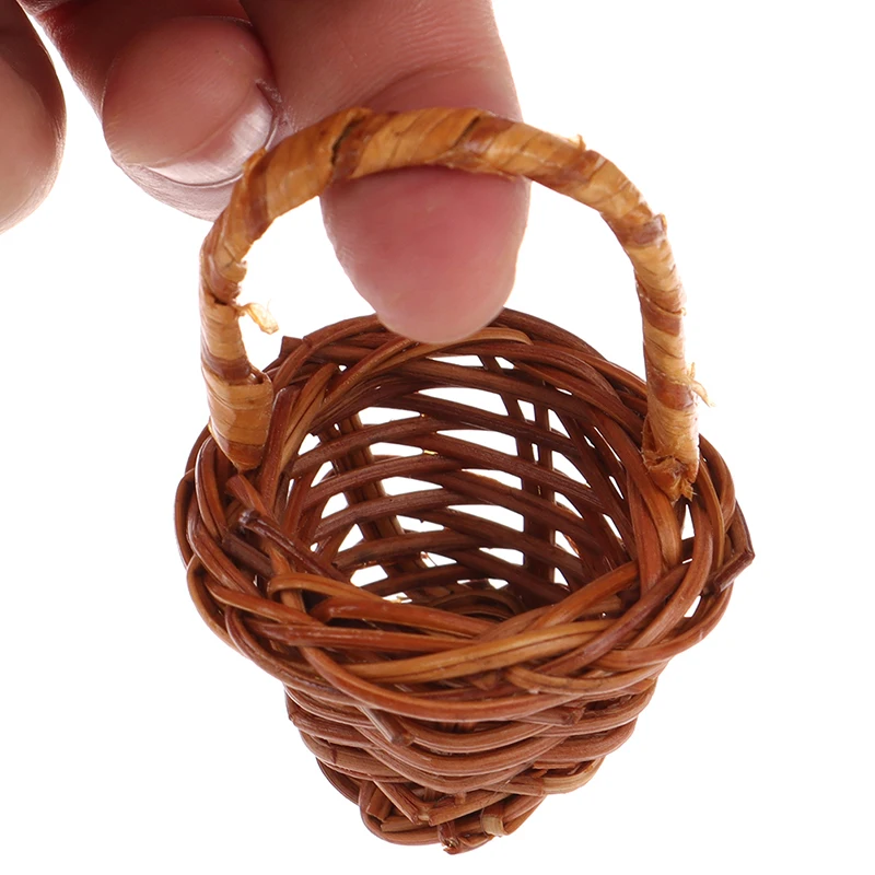 Милый миниатюрный кукольный домик рама из ротанга плетеная вручную корзина для