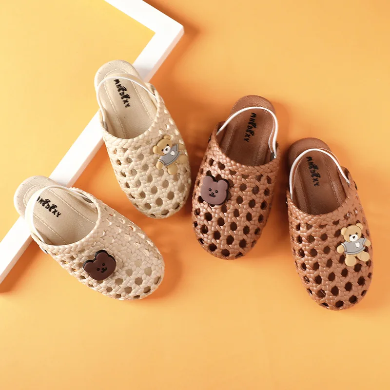 Toddler Baby Girls Shoes Braided Sandals for Girls Boys Kids Fashion Cut Out Shoes Soft Sole Retro Slippers Quick-Dry Beach Shoe