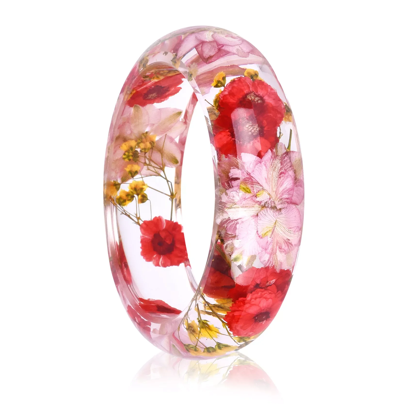 

2019 New Dried Flower Resin Bracelet Bangle Real Flower Inside of Bangle Jewelry Best Gifts for Women and Friends
