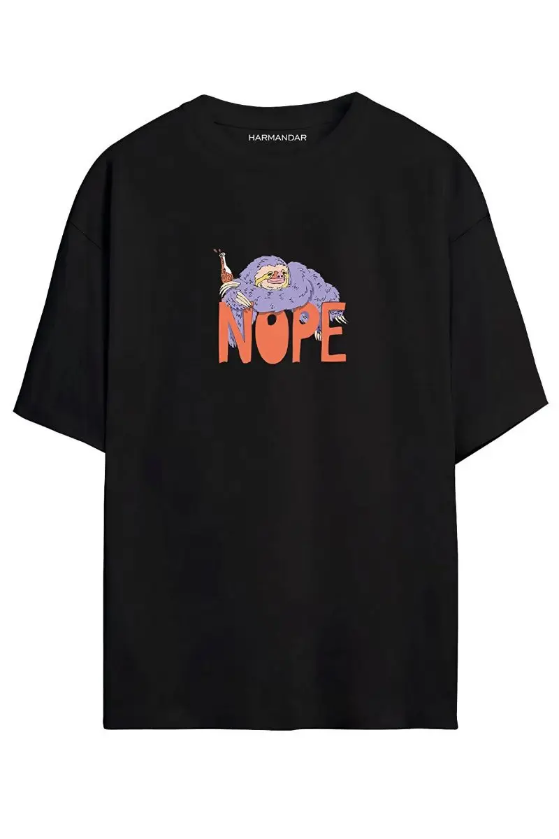 

Nope lazy animal Unisex black-white Oversize t-shirt