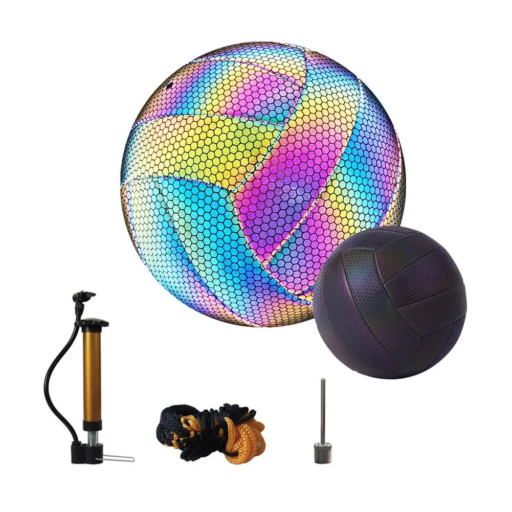 

Volleyball Durable Innovative Glow In The Dark Volleyball Holographic Glowing Reflective Volleyball Light Up Outdoor Volleyball