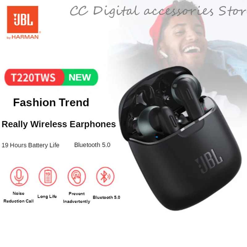 

JBL TUNE 220TWS Wireless Waterproof Headphone Bluetooth5.0 HFI Noise Reduction Earphone Stereo Earplug Heavy Bass Headset