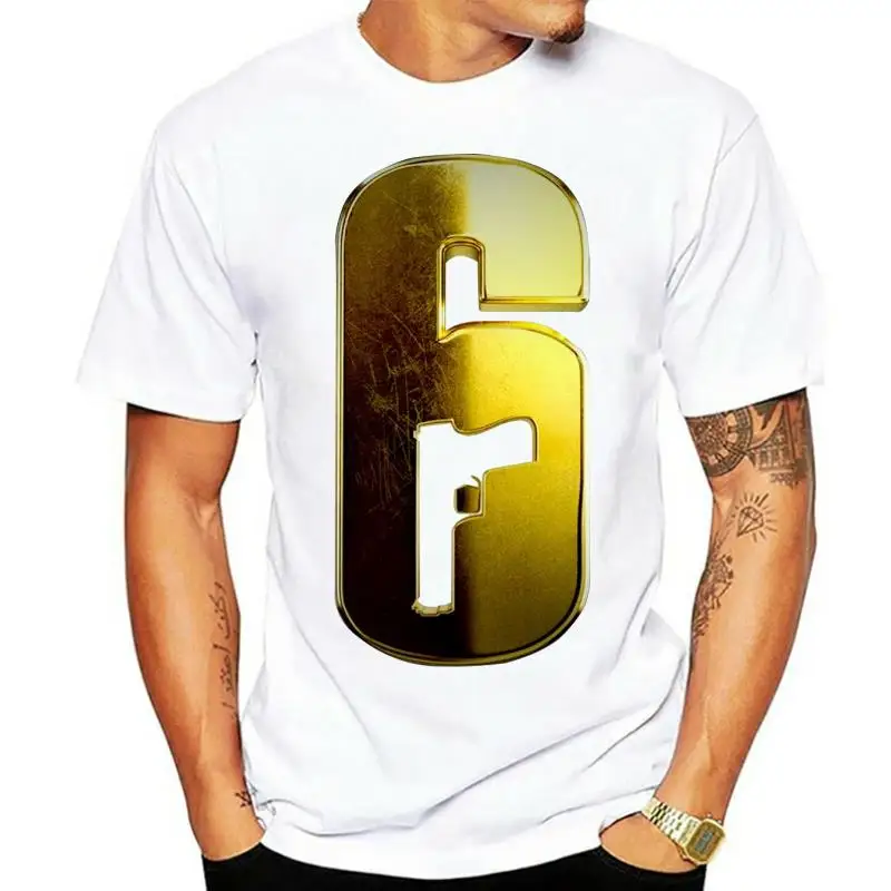 

Printed Men T Shirt Clothes Men R6s Team Number 6 T Shirt Black Cool