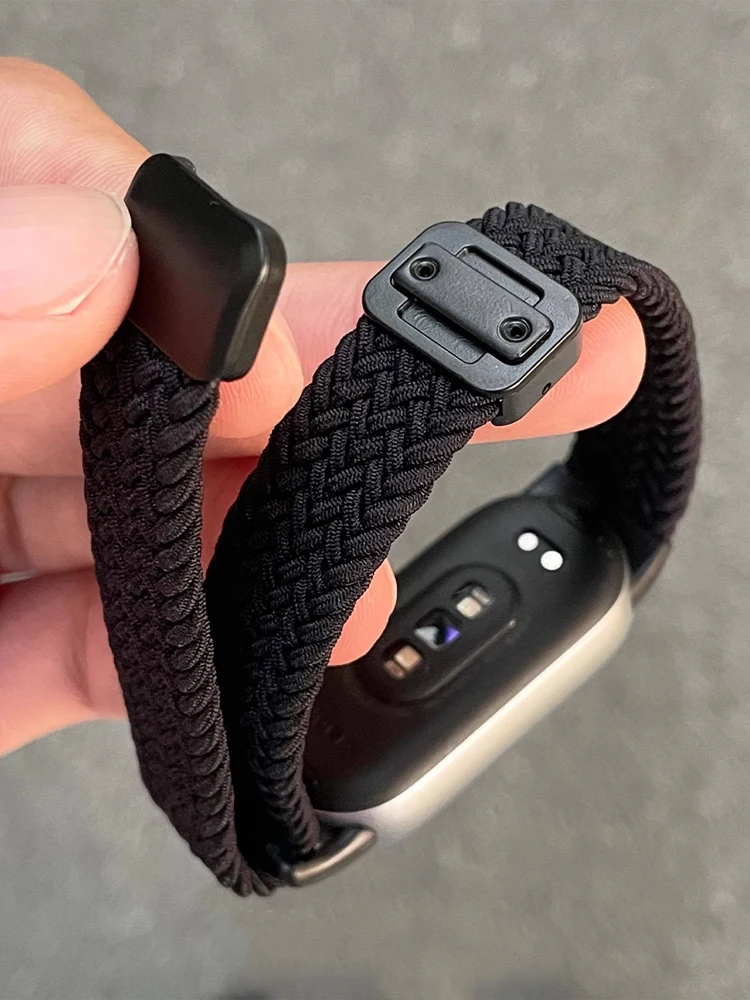 Фото Сменный ремень для Xiaomi Mi Band 8 9, аксессуары с магнитной пряжкой, плетеный браслет Correa Miband 9 Miband 8, ремешки для часов №1
