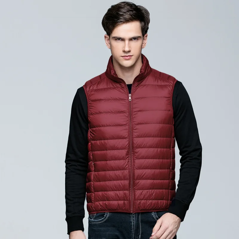 2023 New Light Down Vest Men's Short Winter Men's Collar Fashion Down Undershirt Men's Down Jacket