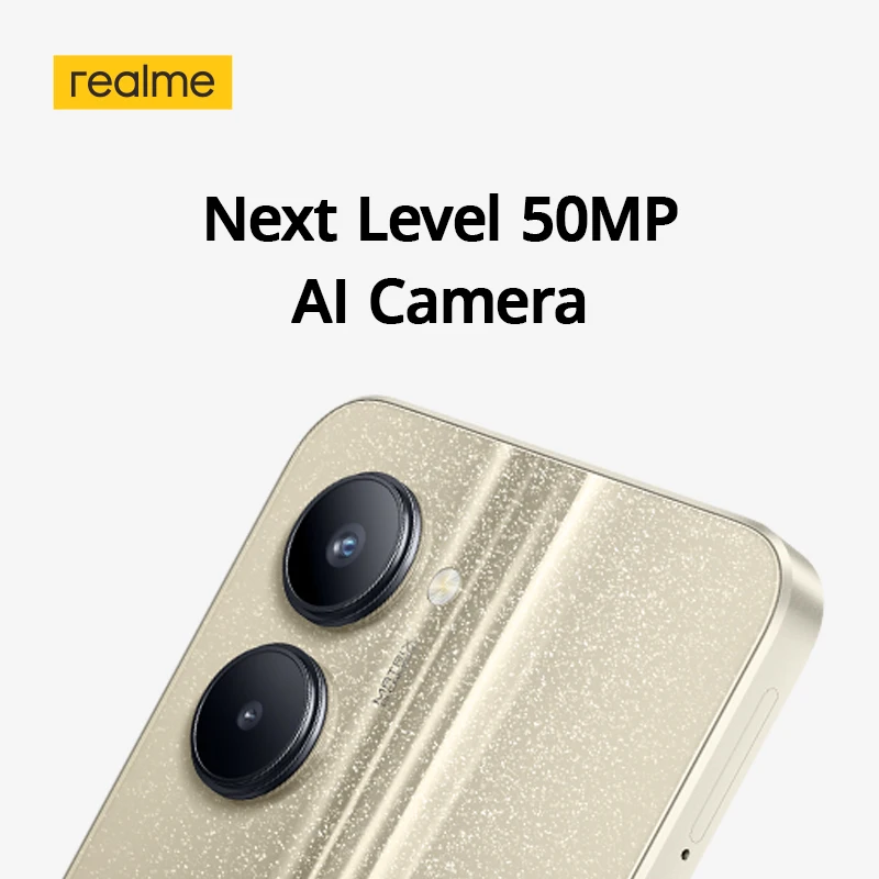 Tanie Realme C33 Smartphone 50MP Aparat Boczny Odcisk Palca Odblokuj Chipset Unisoc T612 5000mAh Bateria 16.5cm 6.5 ''pełnoekranowy Telefon Komórkowy