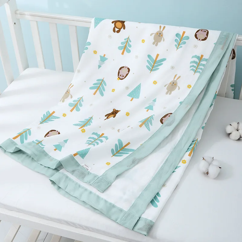

120x150cm 4 and 6 Layers Bamboo Fiber Muslin Swaddle Baby Blankets Wrap Newborn Baby Kids Bath Towel Children Sleeping Blanket