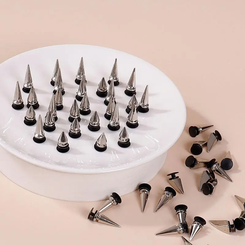 50PCS 14mm Screwback Metal Cone Spike Studs Silver/bronze/gold/black  Available 