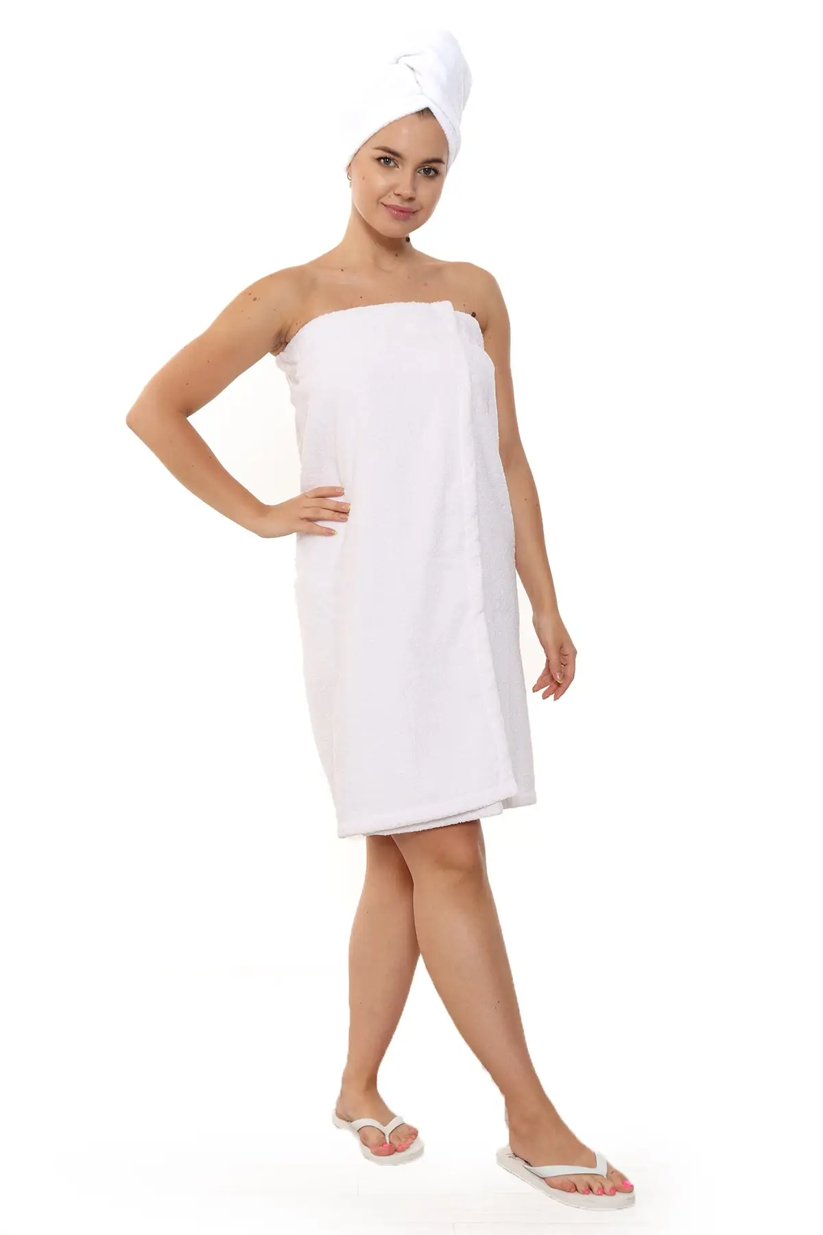 

Velcro Bathroom Shower Towel Set 2 Piece White