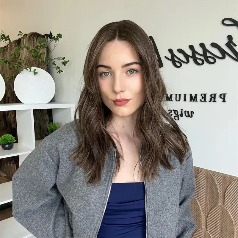 Высококачественный синтетический парик Ombre Blonde Brown Loose Wave HD Парик фронта шнурка