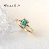 fashion new gold plated green ring bridal engagement banquet high jewelry