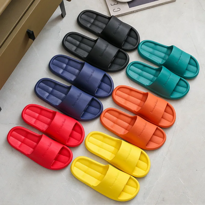 

Home Bathroom Slippers Women's Summer Soft Bottom Non-Slip Indoor Home Couple Y8AI90