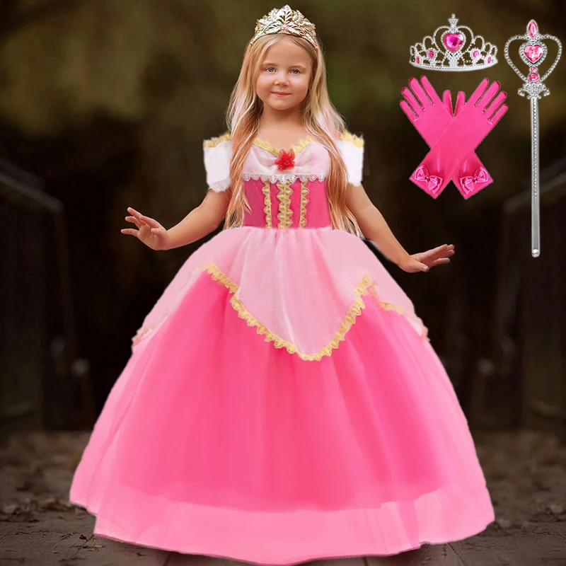 Розовый Костюм Аврора Спящая Красавица Для Девочек