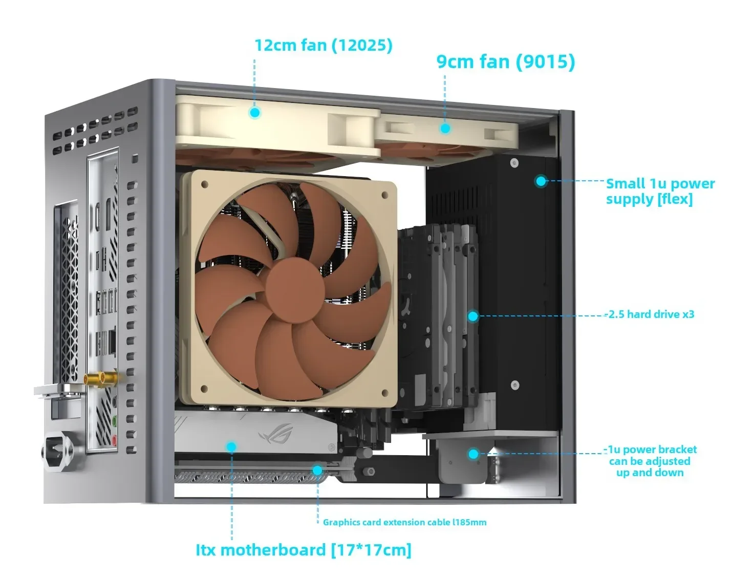Фото 2026 2025 НОВЫЙ год, версия V2, AKLLA A2, корпус из алюминиевого сплава, ITX 1U, компактный корпус для настольного мини-компьютера, корпус A4 №3
