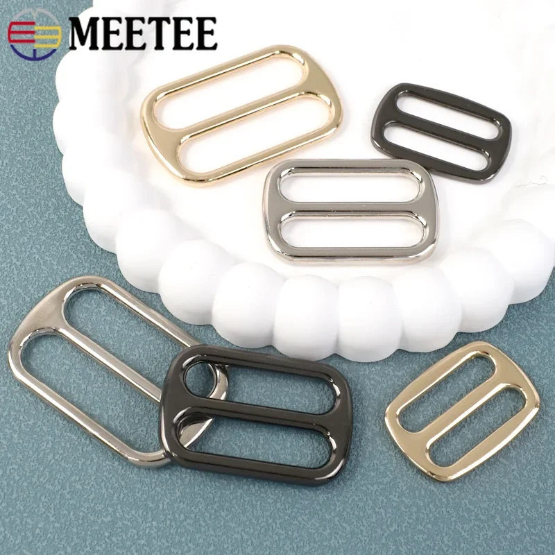 10 шт. Meetee 12-50 мм металлические пряжки для лямки, слайдер для сумки, кольцо для ремня, регулировочная застежка, трехскользящий рюкзак, аксессуары «сделай сам»