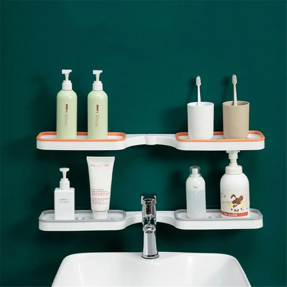 

Organizer Rack New Sink Toilet Seamless Foldable Storage Rack Wall Mounted No punching Bathroom Corner