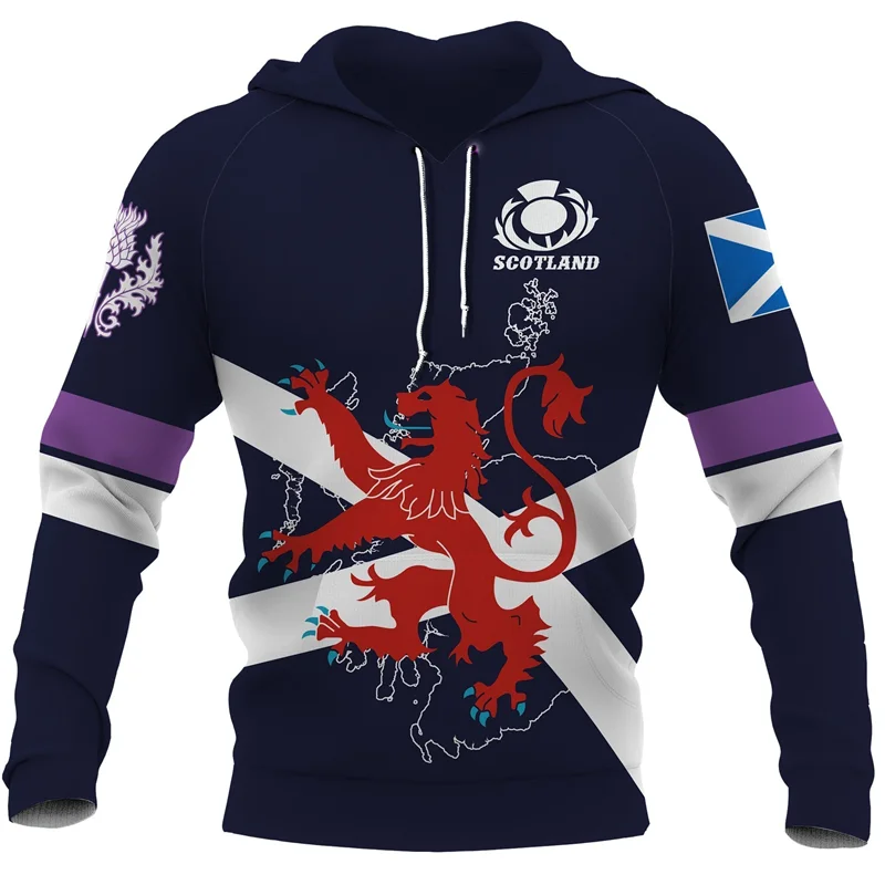 Proud Of Scotland Hoodie 3D Printed Flag National Emblem Pattern Hooded Coat Street Fashion Women Men Clothing Hoodies 2025 New