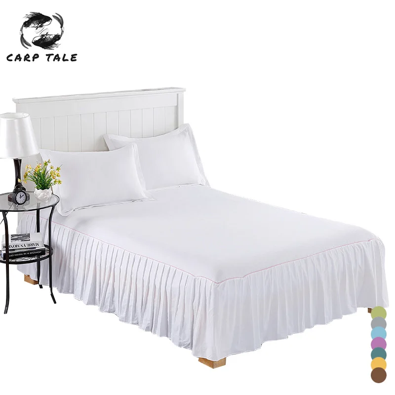 Solid Color Bed Skirt Ruffle Bedspreads For Queen King Size Elegant Cotton Bedspread Bed Sheet Skirt 150/180x200 Protector Cover