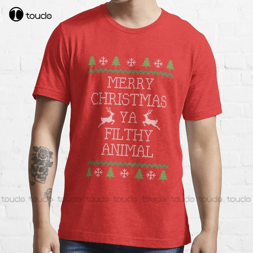

Merry Christmas Ya Filthy Animal T-Shirt mens swim shirt Custom aldult Teen unisex digital printing xs-5xl All seasons cotton