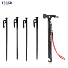 TARKA 캠핑 텐트 다리 및 망치 세트, 텐트 말뚝 페깅 그라운드 못, 야외 캠핑 관광 용품 액세서리, 30cm 길이