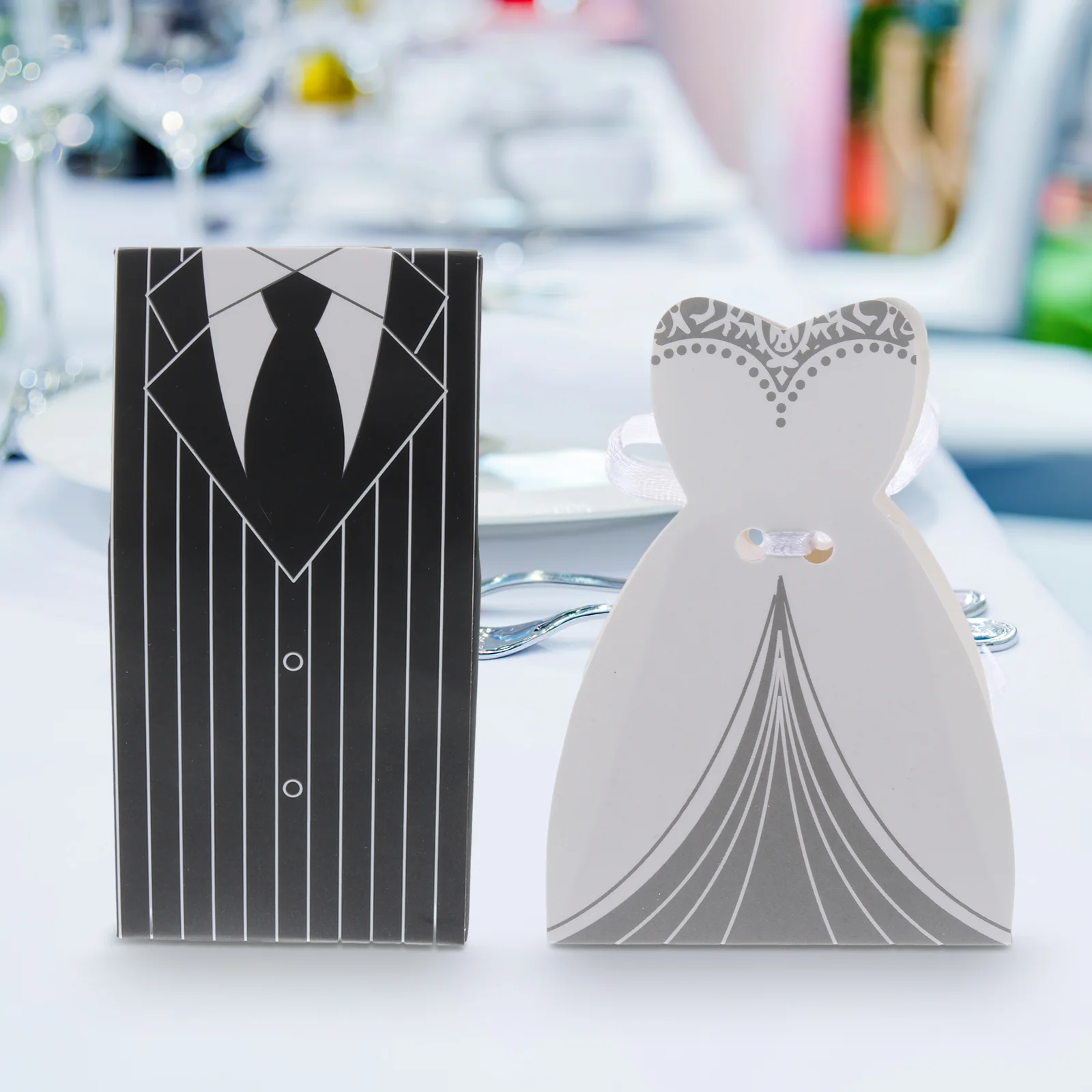 

100 Pcs Dress Wedding Candy Container Party Decorations Bride Supplies Portable Gifts Guests Chocolate