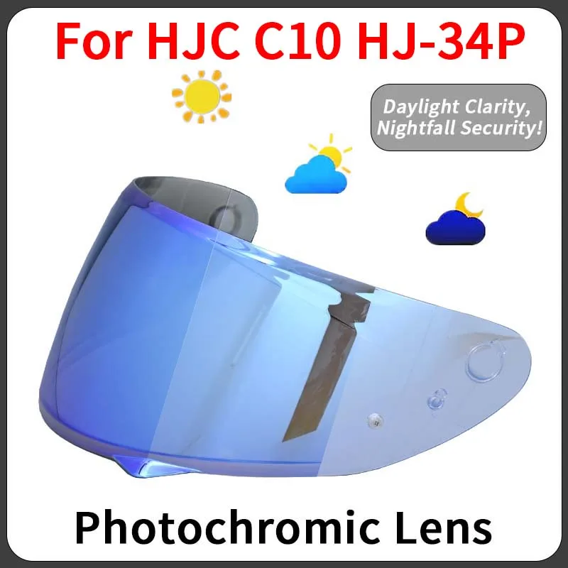 

Фотохромный козырек C10, линза для мотоциклетного шлема для HJC c10 hj 34p HJ-34P, замена анти-УФ-пылезащитного ветрозащитного щитка, аксессуары