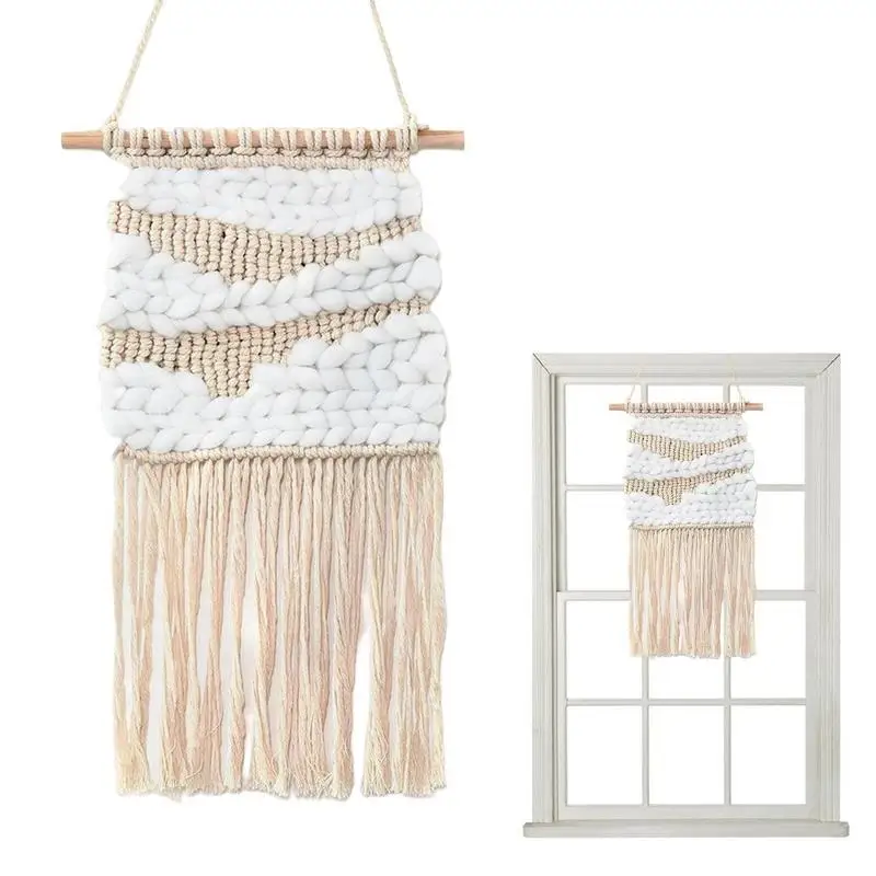 

Macrame Wall Art Hand Knitted Bohemian Style Macrame Wall Art Boho Bedroom Decor For Bedroom Apartment Dorm Nursery Parties