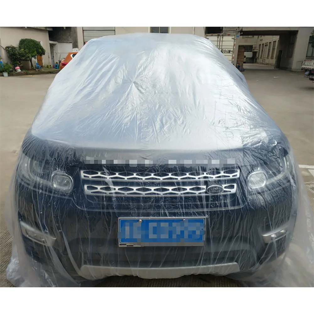 

Car Cover Mainly Used For Dust Pollution Prevention Rain Snow Frost Drop PE Film Material Disposable 4s Store Sales