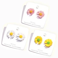 2022 korean fashion daisy flower earrings for women sweet irregular daisy flower stud earring femme party wedding jewelry gift