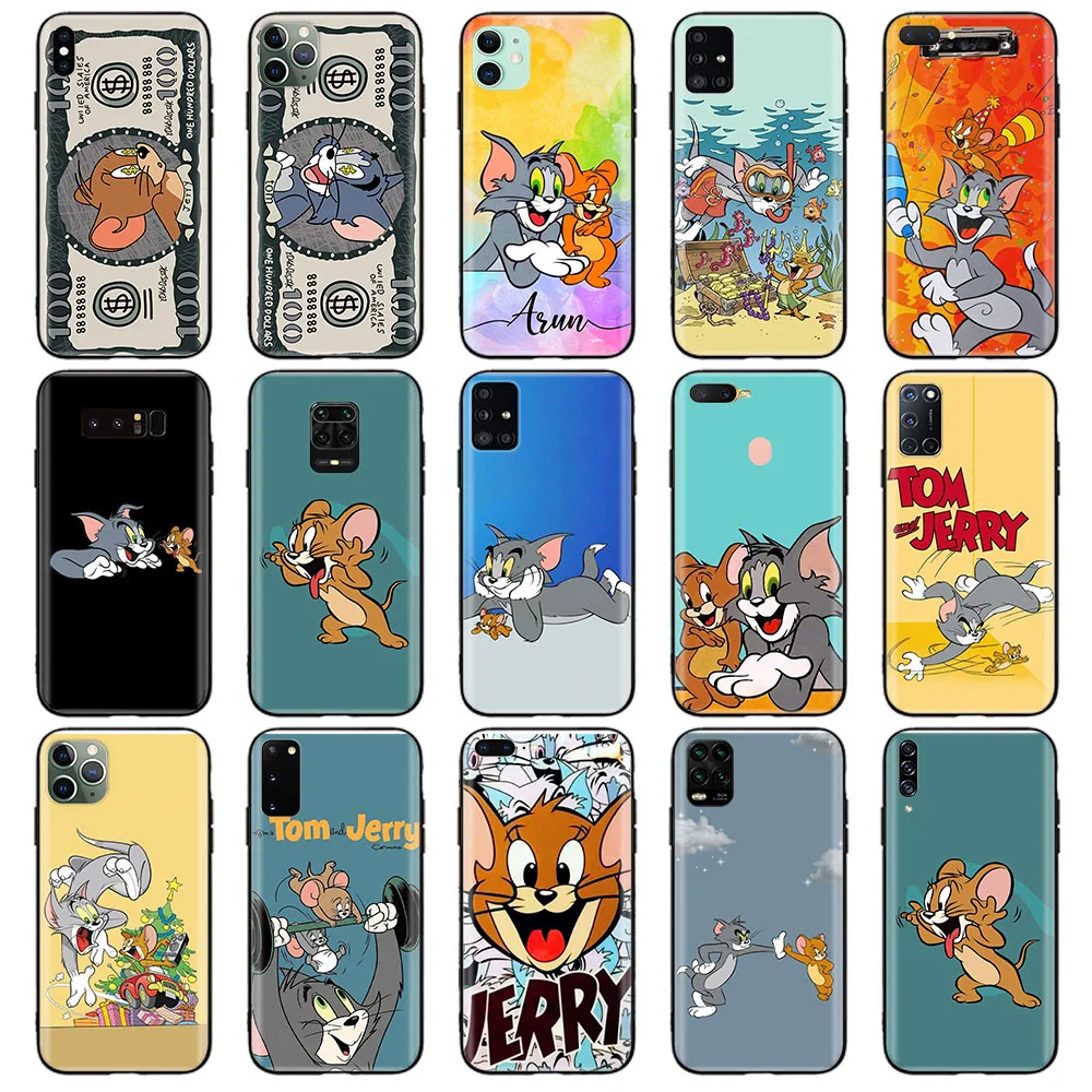 

Black Case for VIVO Y53 Y53S S7E T1 Y52S Y55 Y55S Y5S Y69 Y70 Y70S Y70T Y51 Y51a Y51S Cover Z-29 Cat Cartoon Mouse