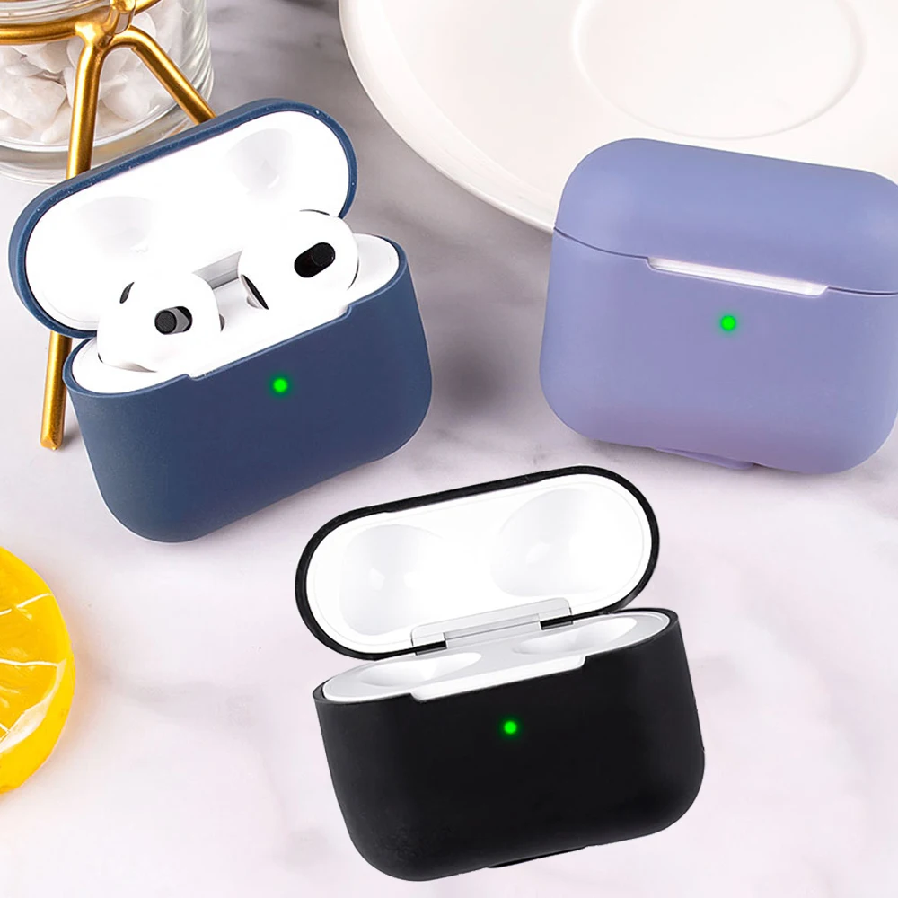 

Solid Color Silicone Case For Airpods 3 Sleeve Wireless Earphone Case For Apple Air Pods 3 Airpods3 Cover Charging Soft Shell