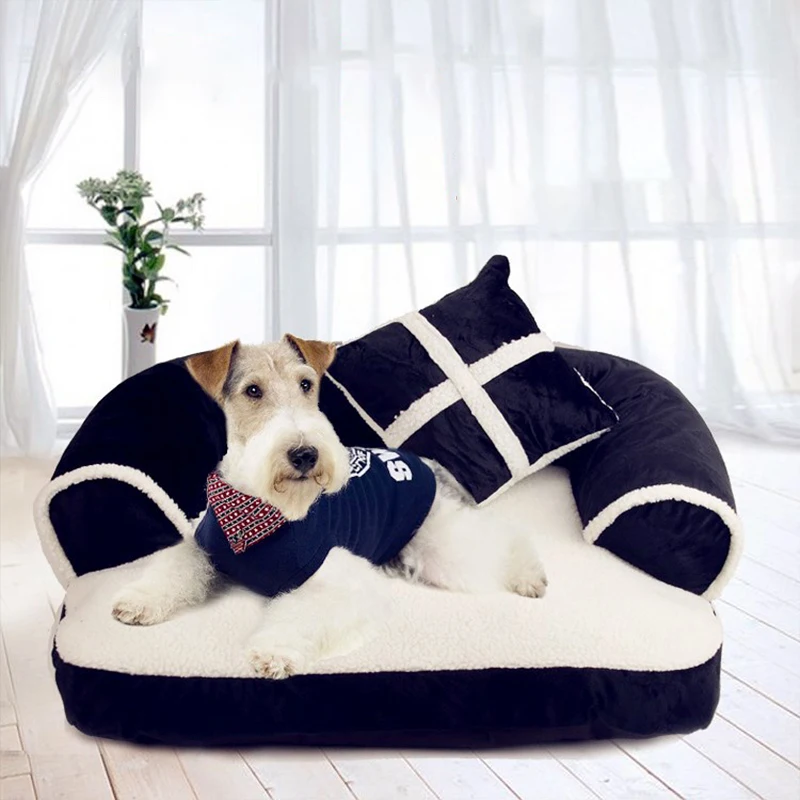 

Dog Sofa Cat Bed Pet Warm Soft Nest Detachable Washable Sofa High Rebound PP Cotton Filler Comfortable Sleeping Mat Pet Supplies