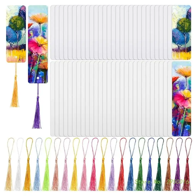 

Sublimation Blank Bookmarks Handmade Bookmarks with Tassel Gift-Card for DIY Project Present Tag Sublimation Accessories