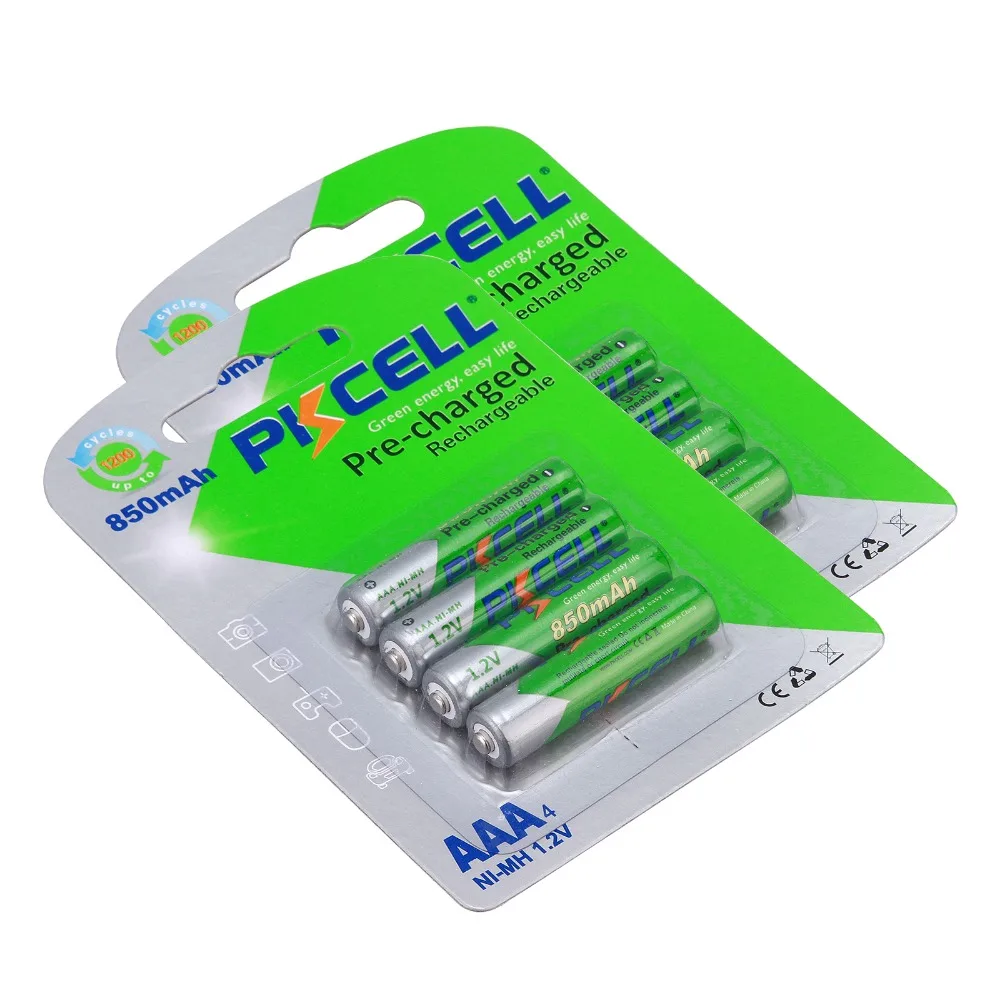 

2Pack/8Pcs PKCELL AAA Rechargeable Battery aaa 1.2V Ni-MH 850mAh 3A Rechargeable Batteries For Car Remotes Flashlights