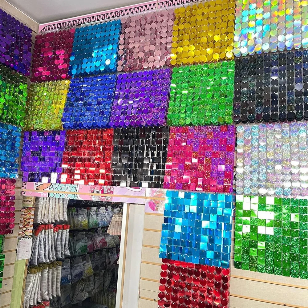 

Wind Board Sequin Billboard Door Head Colorful Stage Flashing Flashing Material Background Wall Decoration Board Party Christmas