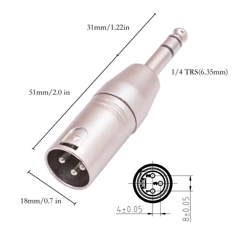 

New 1/4" TRS To XLR Adapter, Balanced Quarter Inch 6.35mm Male To XLR Male Adapters