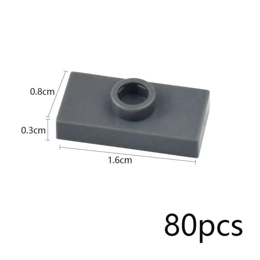 Конструктор MOC детский тонкий 80 шт. 1x2 с 1 точечной пластиной совместимый 15573 3794