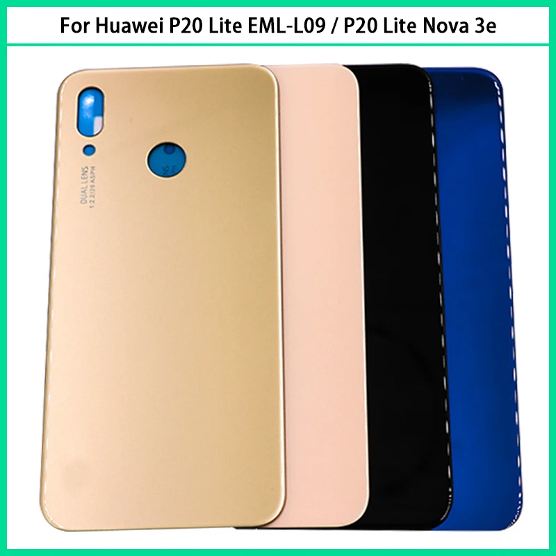Для Huawei P20 EML-L09 EML-L29 Задняя крышка батареи задняя дверь Lite Nova 3e стеклянная панель