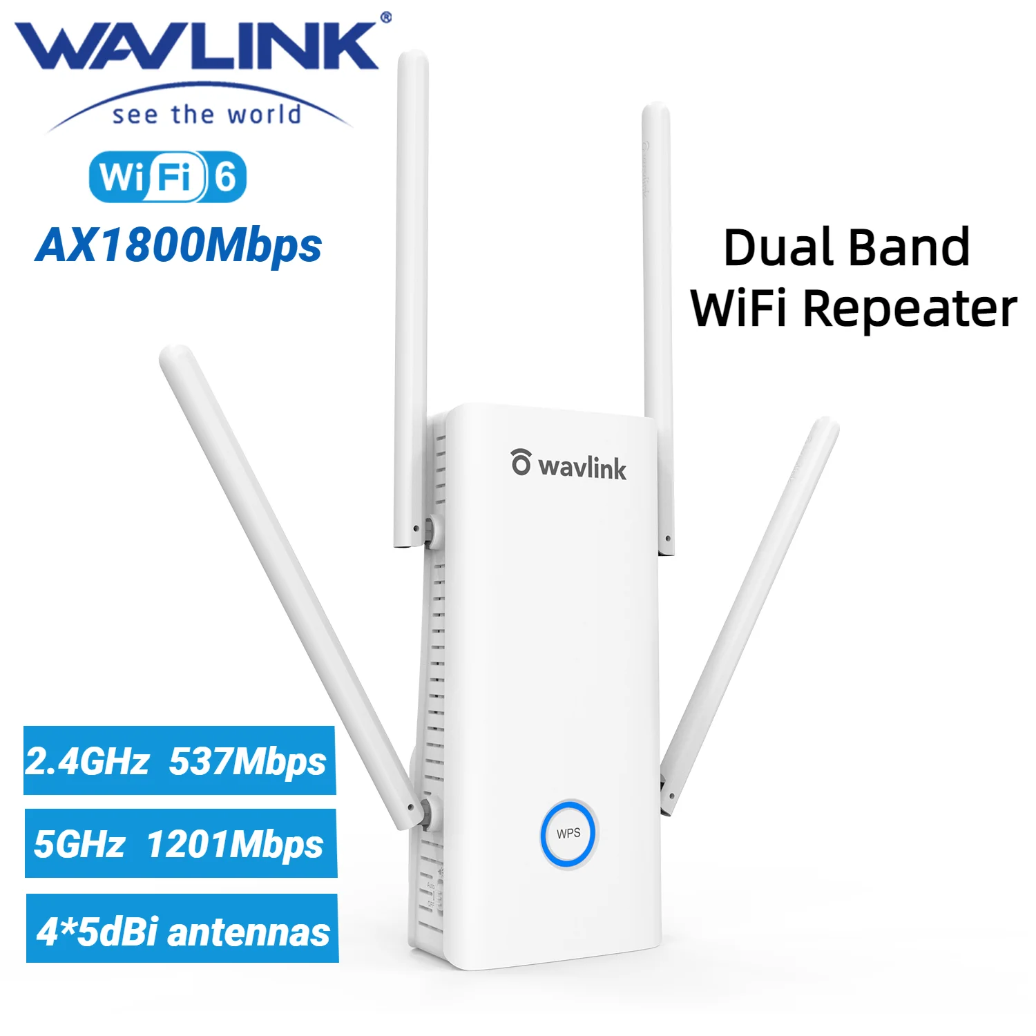 Wavlink AX1800 WiFi 6 Mesh Dual Band Wireless Signal Booster & Repeater Up to 1.8Gbps Speed AP Mode Mesh Node with Ethernet Port