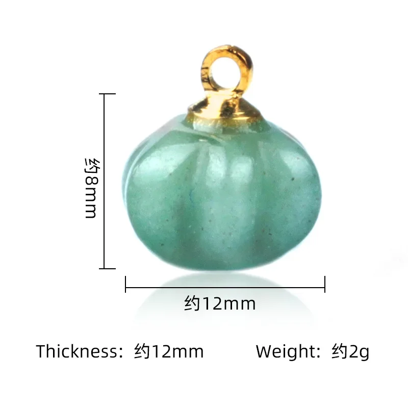 20 шт. натуральный камень мини Хэллоуин тыква золотой кулон резьба кристалл агат