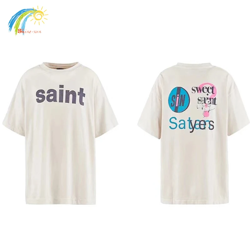Футболка 24SS Мужская/женская оверсайз из тяжелого хлопка Классическая тенниска с