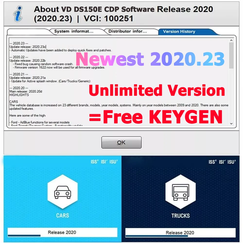 2022 OBD2 Диагностический вау CDP 2020 23 2018.R0 2017.R3 генератор ключей для Delphis Bluetooth Vd Ds150e Cdp