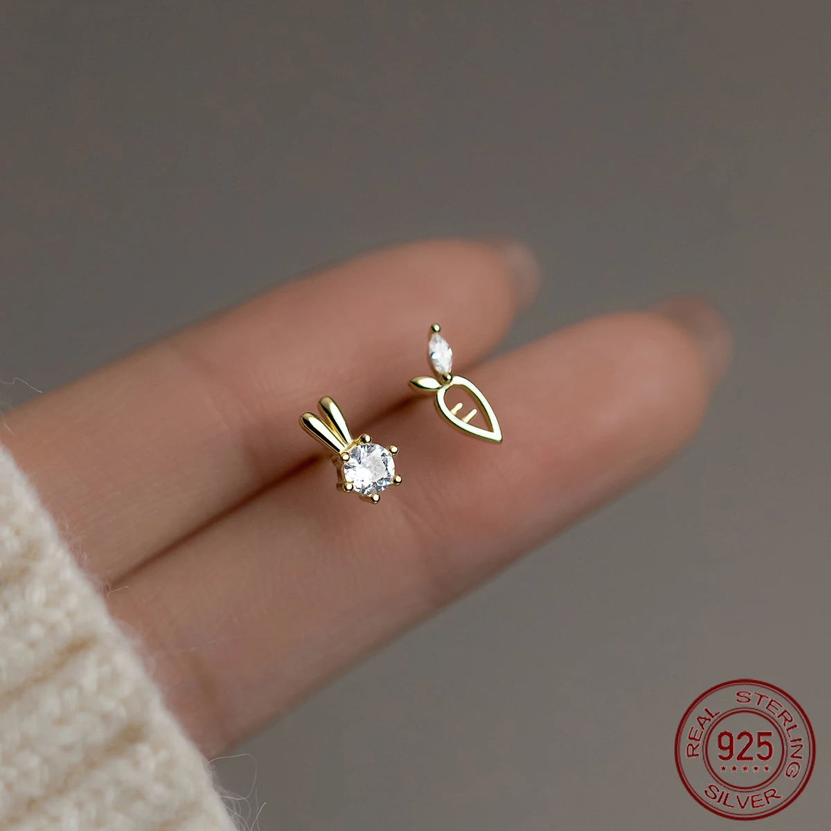

La Monada Womens Earrings Silver 925 Ear Piercing Small Rabbit Carrot 925 Silver Earrings For Women Silver Stud Earrings Girl