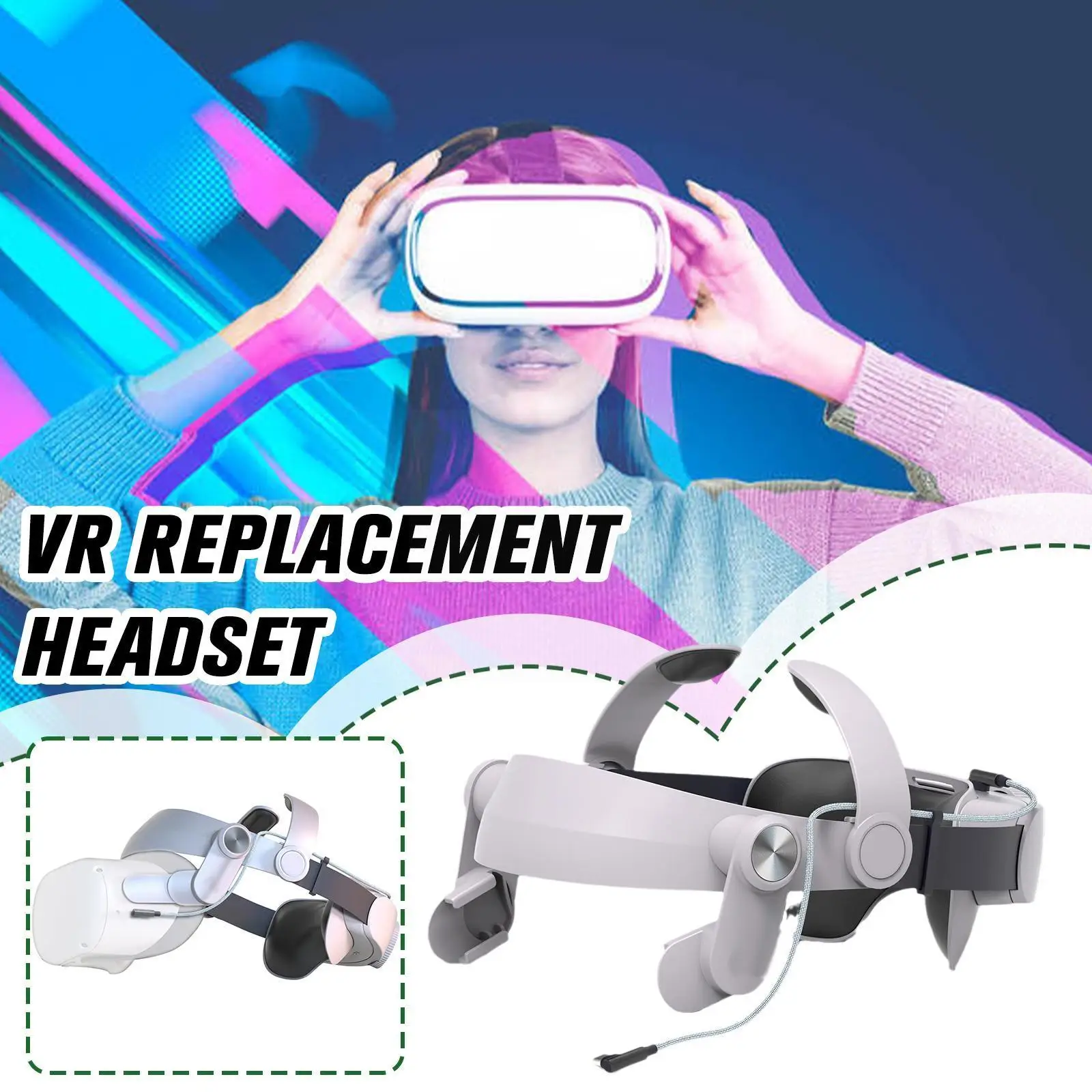 

Adjustable Strap Battery Pack For Oculus Quest 2 Strap Elite Enhanced Support And Comfort Vr Charger Accessories H8s1