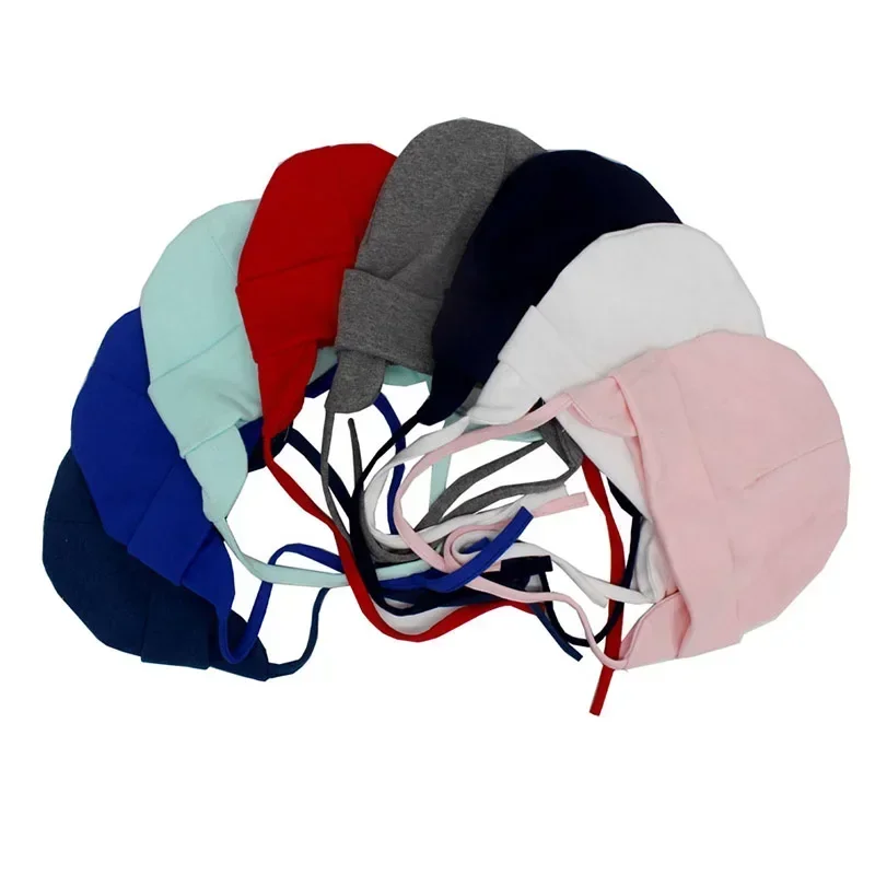 infantizimowa czapka dziecięca unisex akrylowa jednokolorowa chroniąca uszy ciepła miękka bawełniana dla niemowląt