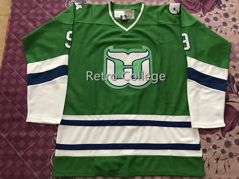 

#9 GORDIE HOWE Хартфорд, бело-Зеленые хоккейные Джерси с вышивкой, выполненные по индивидуальному заказу, с любым номером и именем Джерси