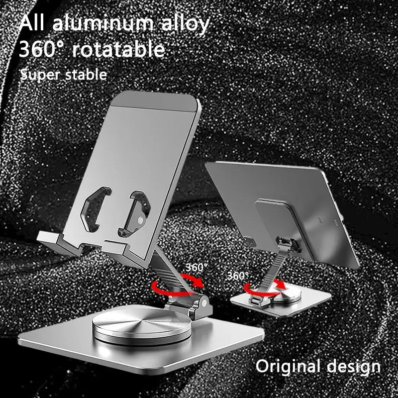 

360-Degree Rotatable Foldable Desktop Bracket made of Metal Aluminum Alloy