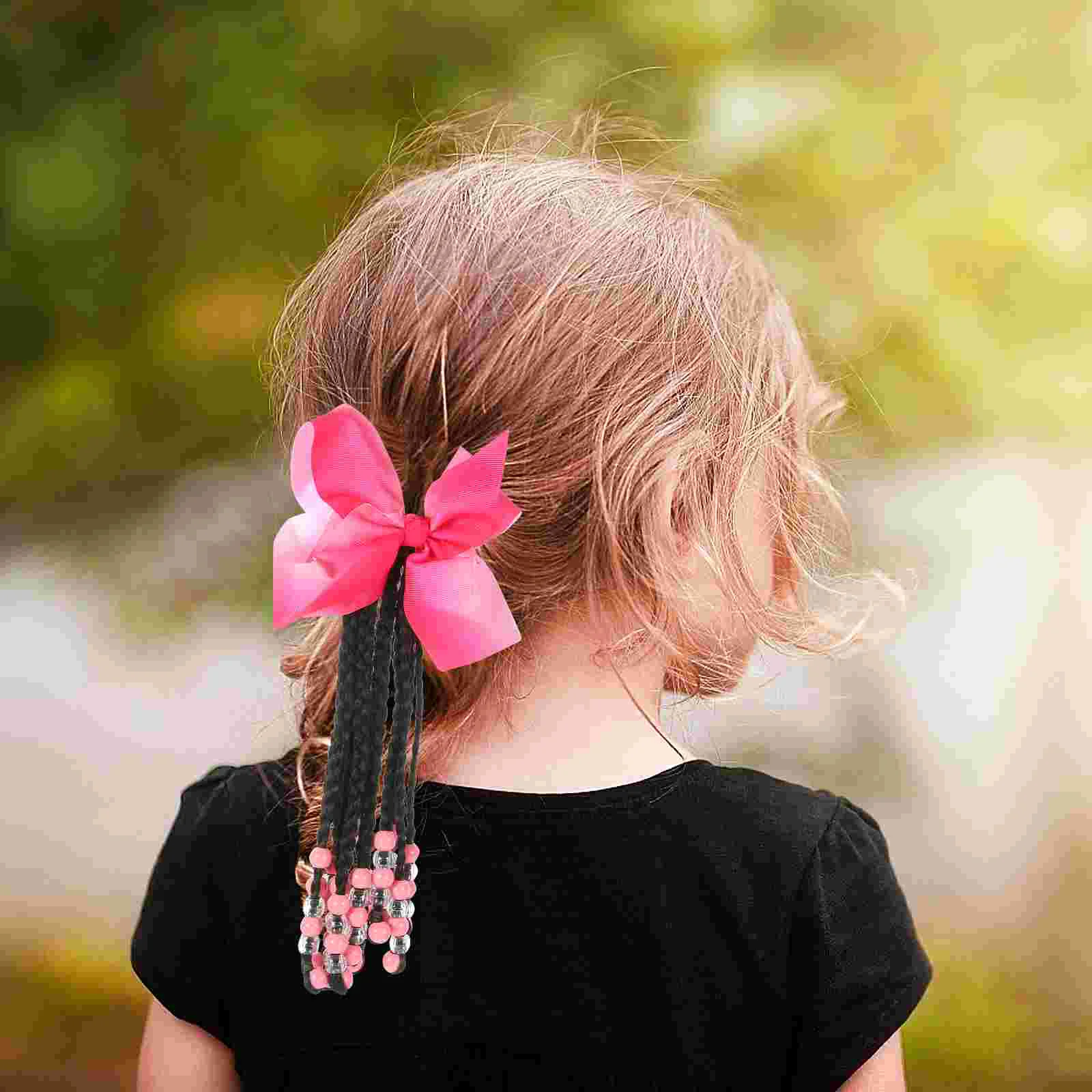 

Bow Braid Ponytail Beading Braided Ponytail Hair Extension Accessory