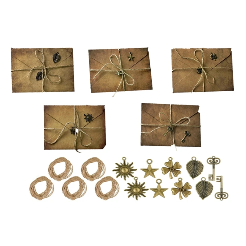 Набор стационарной бумаги и конверты в винтажном стиле включает бумага для писем